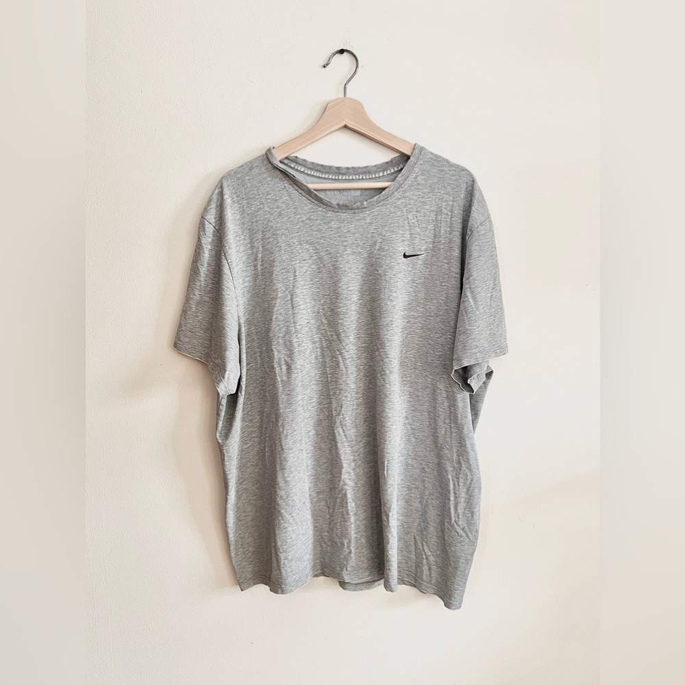 Nike Sports Tee Fit Dry Performance Golf Men T Shirt Cotton Gray Size XXL